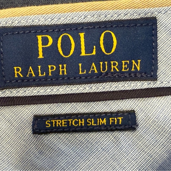POLO RALPH LAUREN Classic Tan Flat Front stretch slim fit Men's Shorts/size 36 - Picture 7 of 8